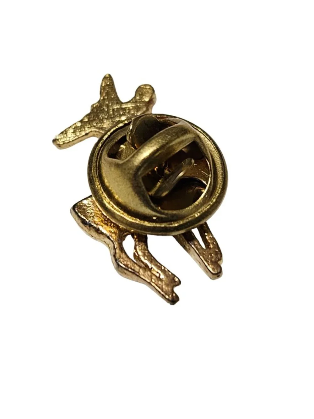 Vintage Rudolph Red Nose Reindeer Christmas Brooch Lapel Pin Holiday Gold Tone